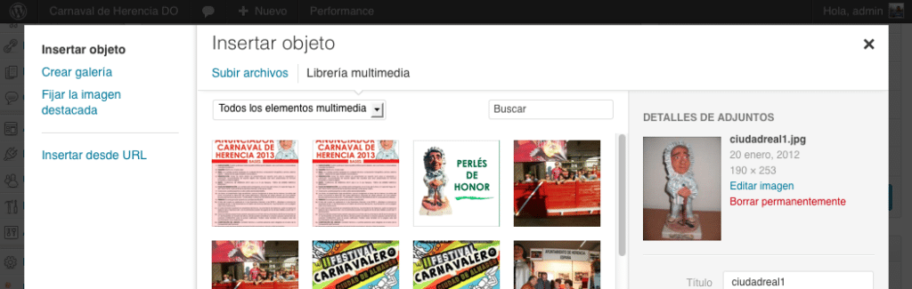 gestor multimedia carnaval de herencia