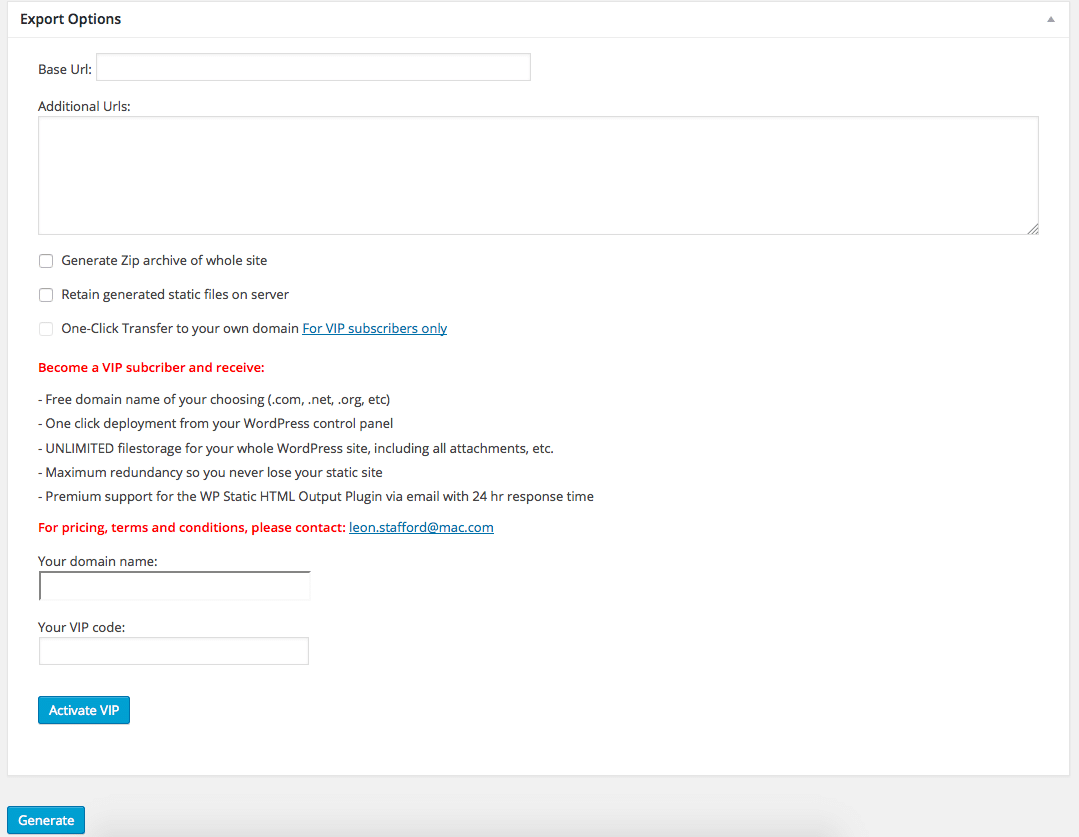 Exportar un WordPress a HTML estático - Plugin WP Static HTML Output