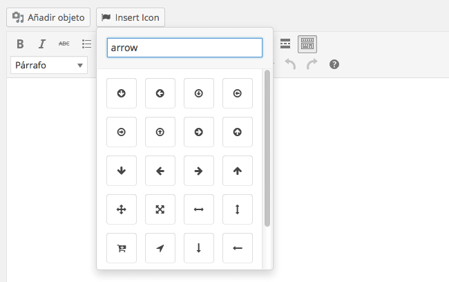 fuente de iconos - Añadiendo icono