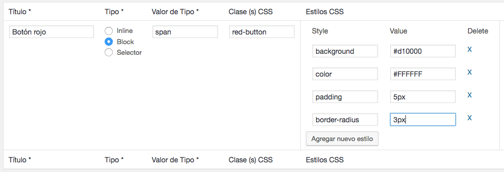 estilos personalizados